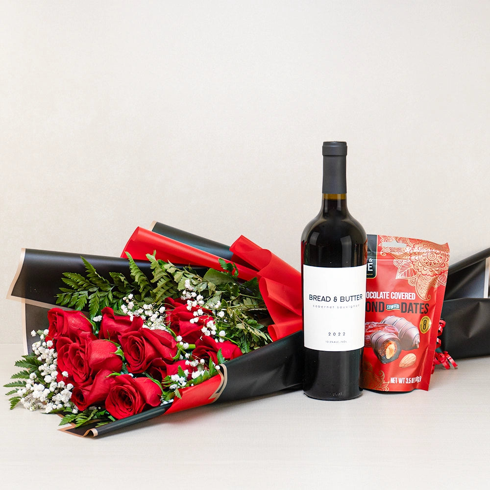 Valentines Romance Gift Basket For Her