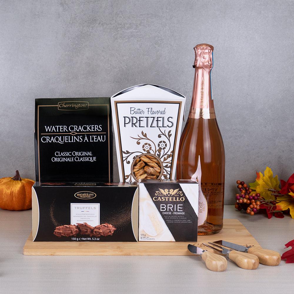Cheese Crackers And Sparkling Wine Feast