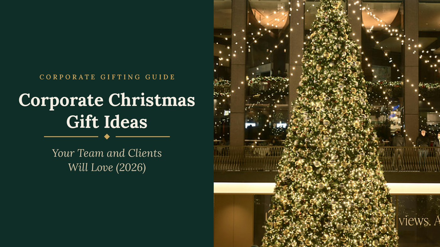 Corporate Gifting Guide banner titled "Corporate Christmas Gift Ideas Your Team and Clients Will Love (2026)".