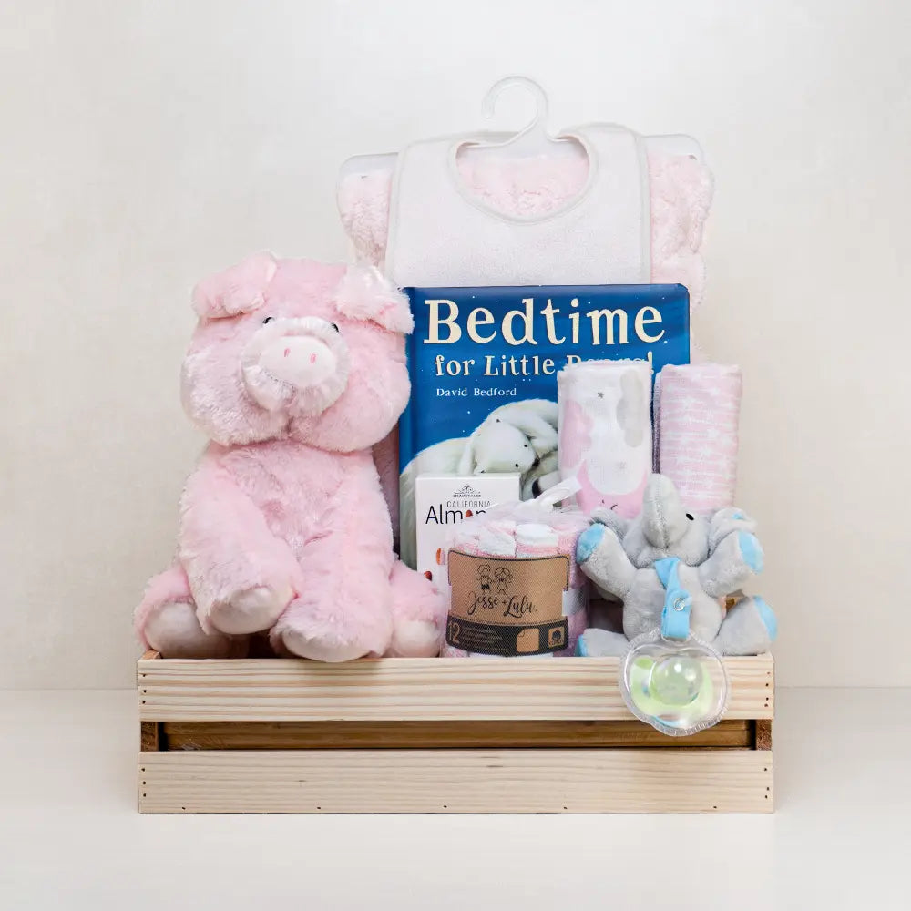 Baby Girl Gift Basket Crate