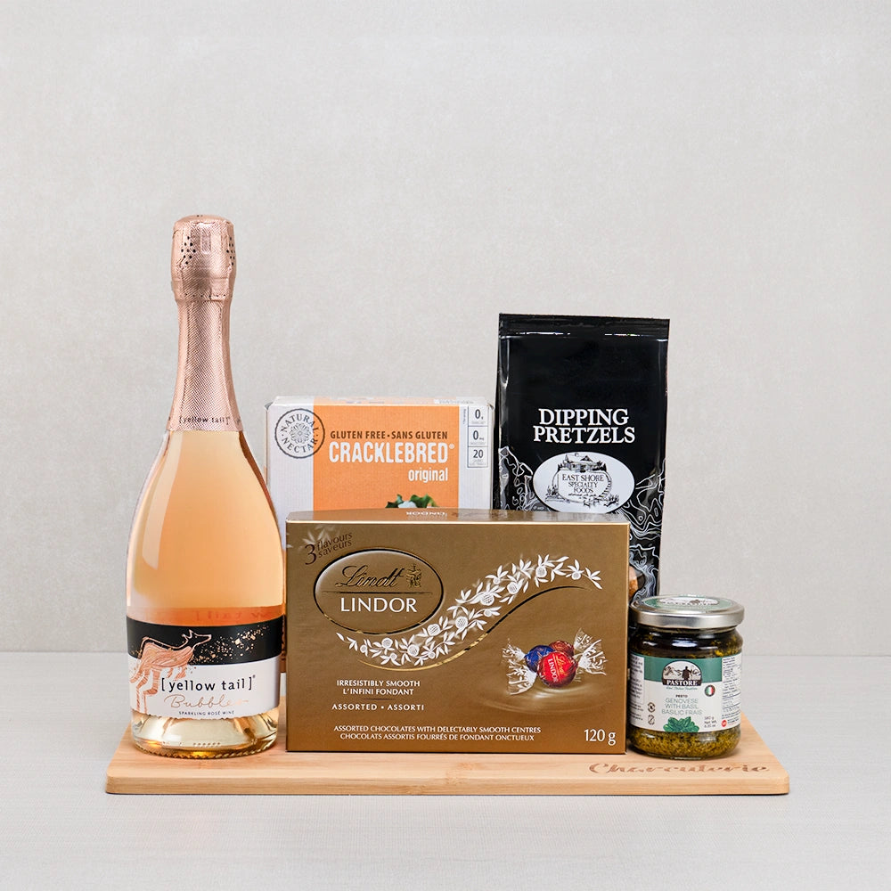 Rose Wine Celebration Gift Basket