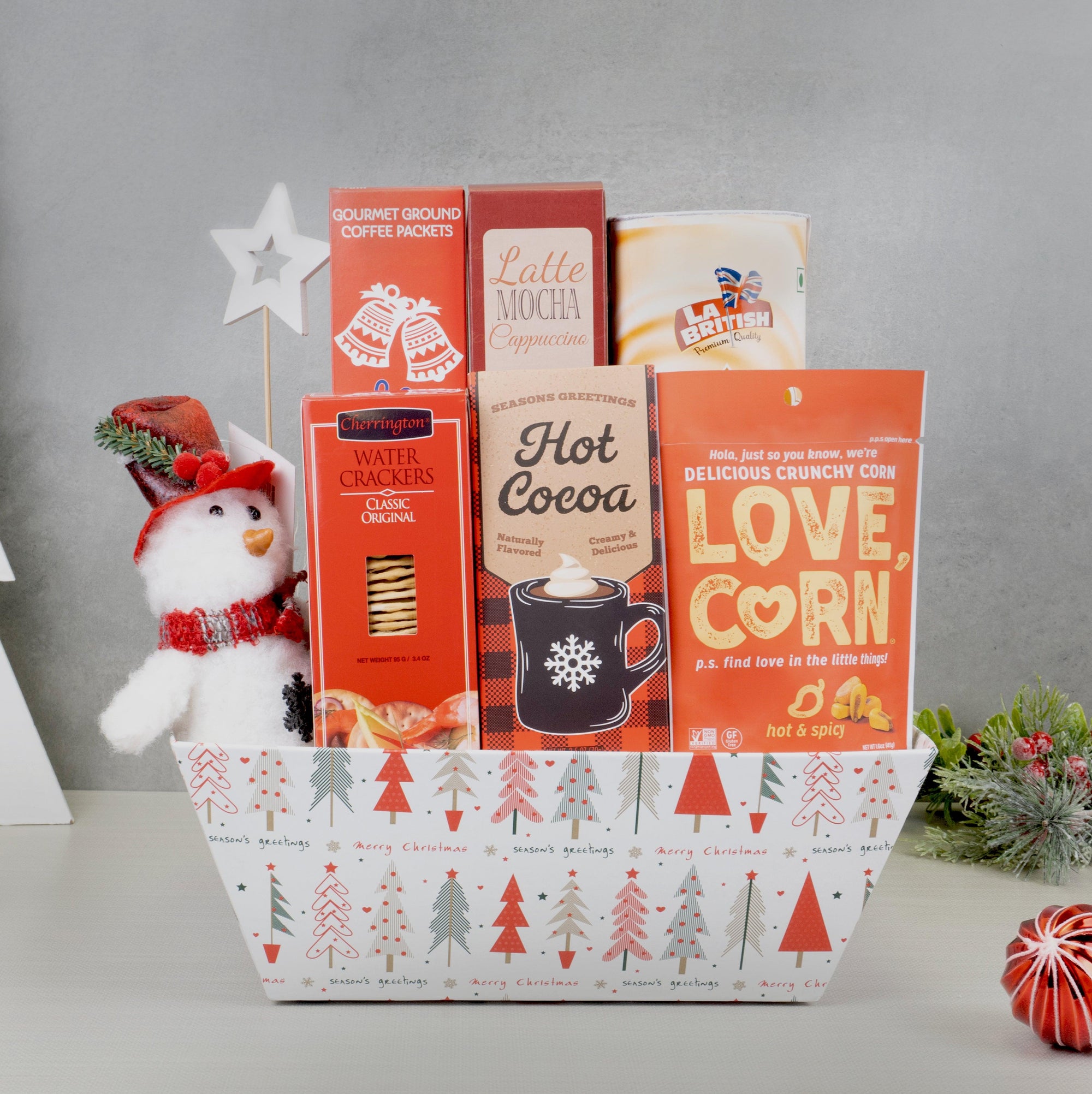 Christmas Cozy Cocoa & Coffee Basket - The Gourmet Gifts