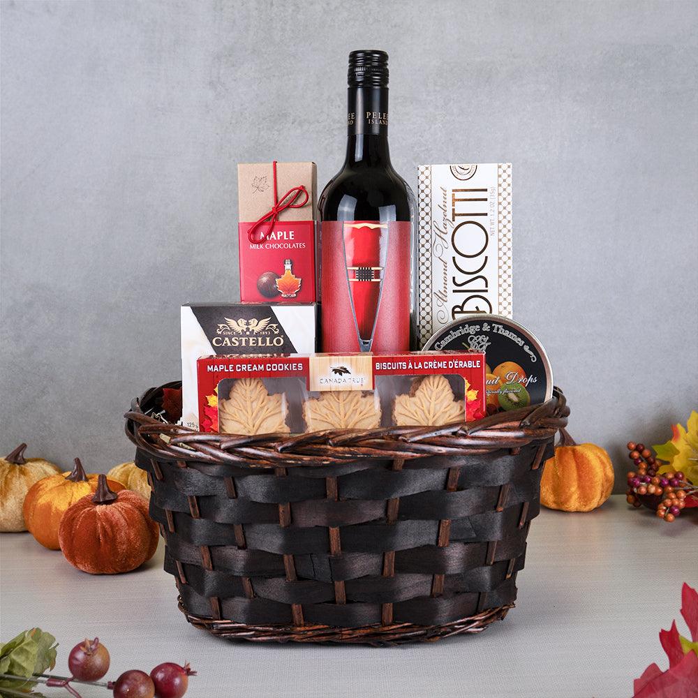 Maple Flavors & Wine Basket - The Gourmet Gifts