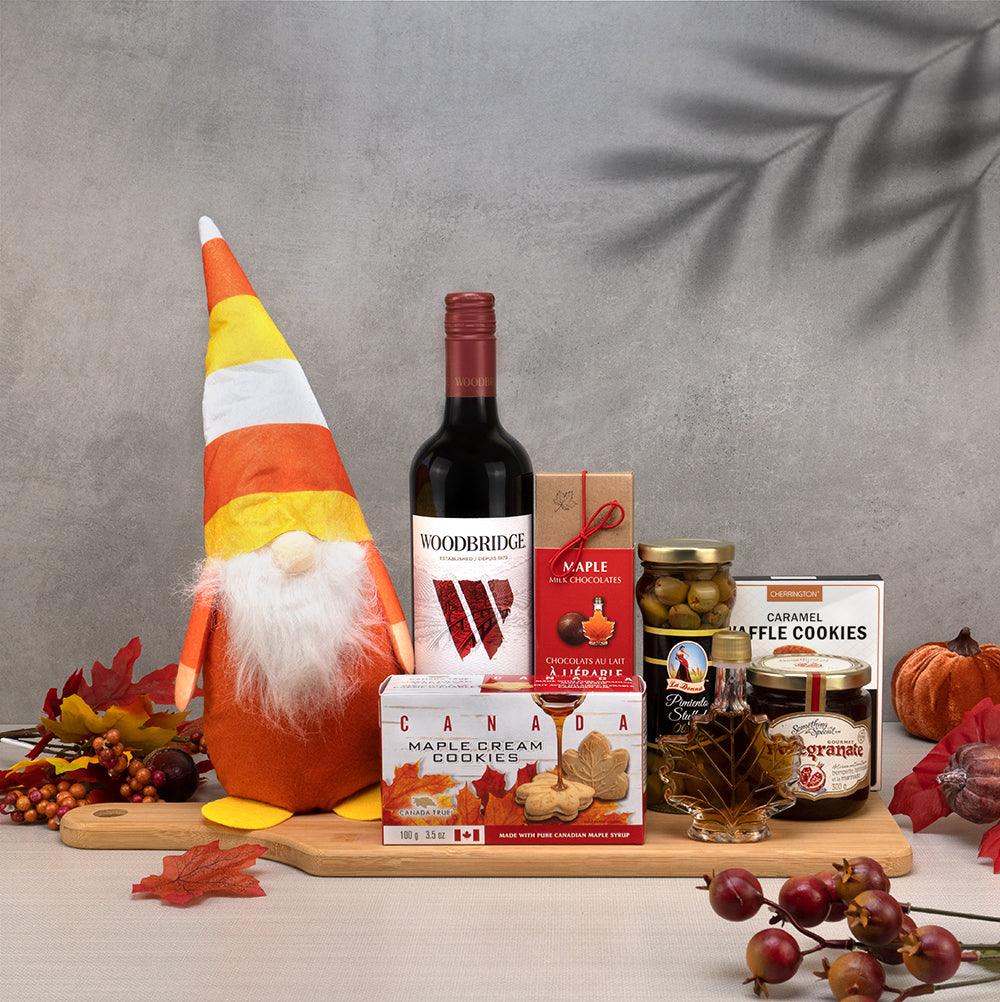 Thanksgiving Wine & Maple Treats Basket - The Gourmet Gifts